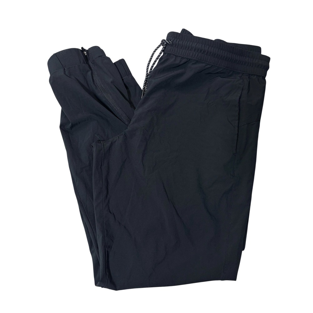 Mossimo Jogger Pants XL Black Elastic Waist Drawstring Ankle Zip Techwear Mens